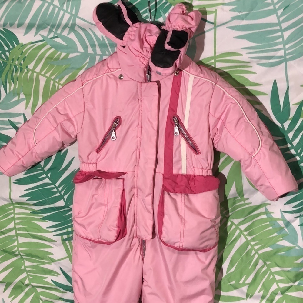 Oviesse fagottino one piece snowsuit 12 months pink with gloves - Picture 3 of 14